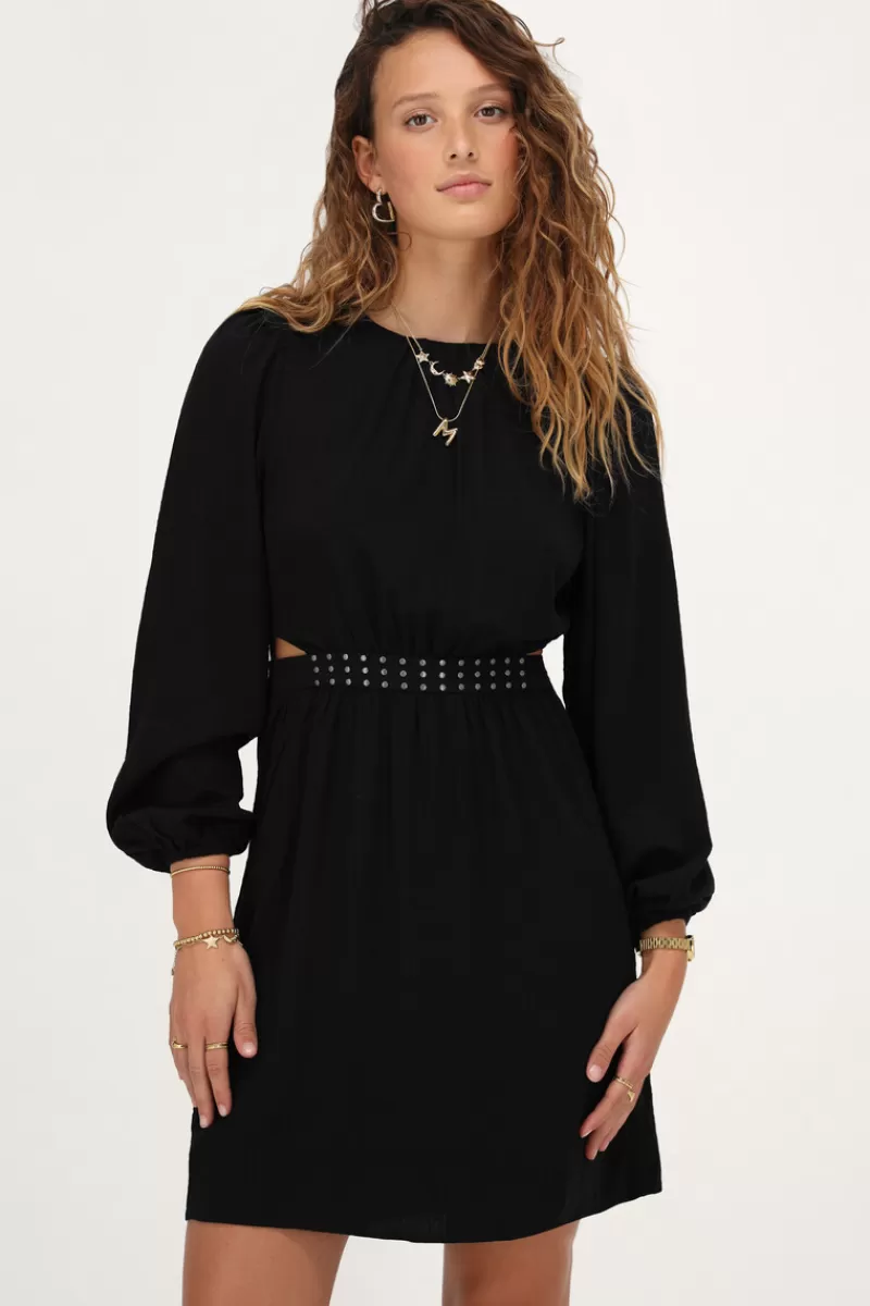 My Jewellery Robe Noire à Clous Et Découpes