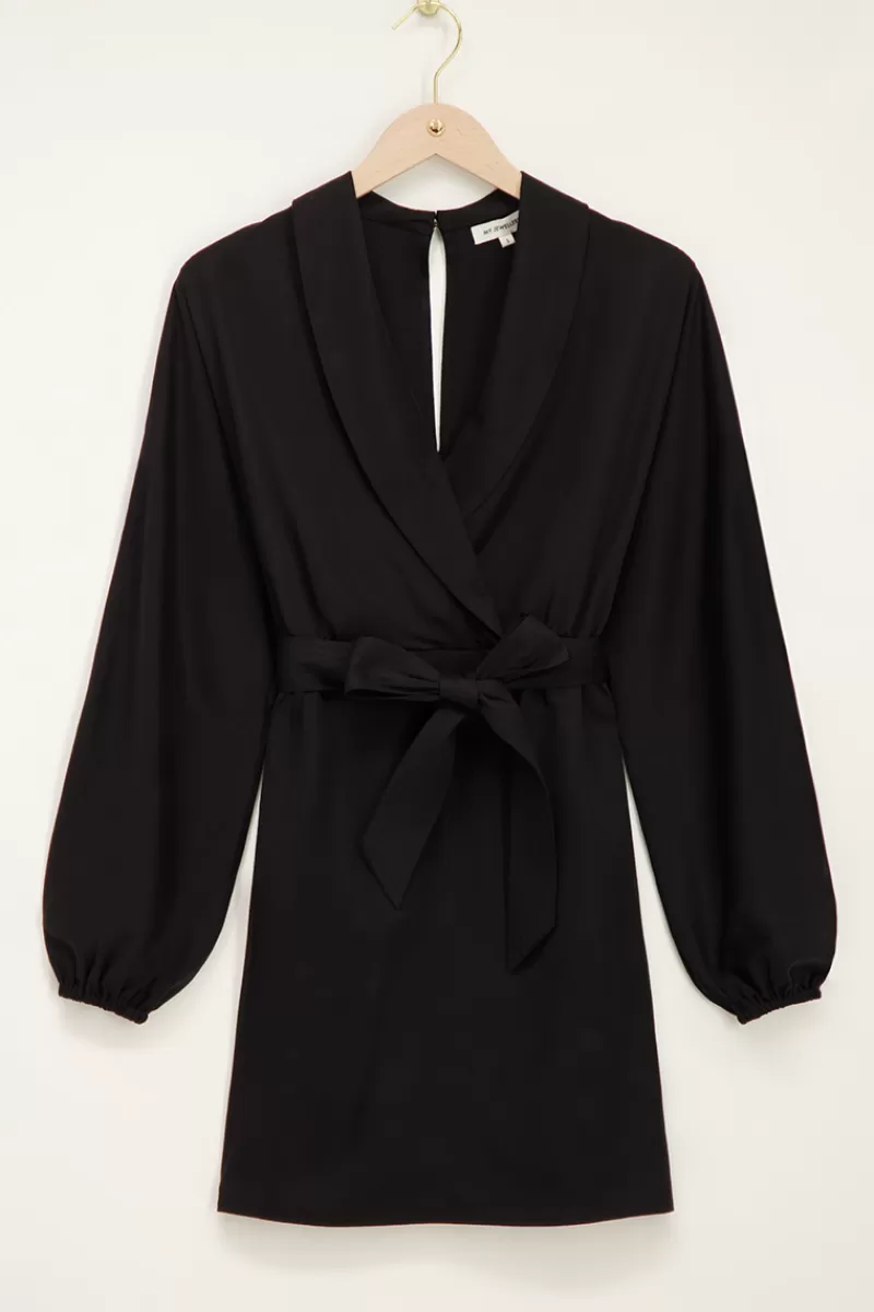 My Jewellery Robe Noire Avec Ceinture