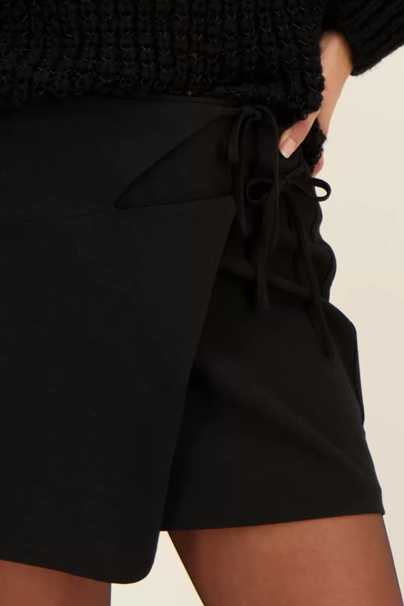 My Jewellery Robe Portefeuille Noire à Double Nœud