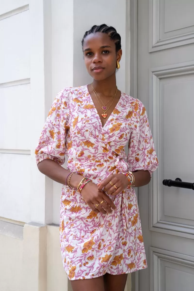 My Jewellery Robe Portefeuille Rose Hydrophile à Imprimé Floral