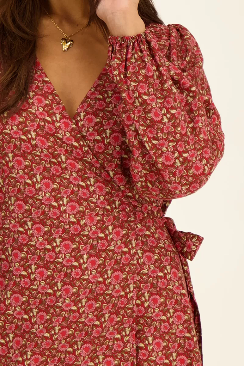 My Jewellery Robe Portefeuille Rouge à Imprimé Floral
