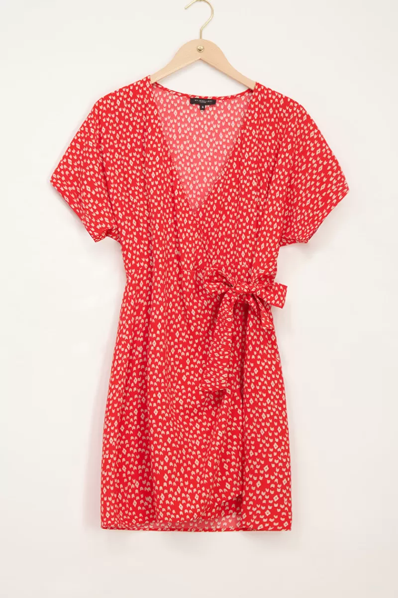 My Jewellery Robe Portefeuille Rouge Avec Imprimé Fantaisie