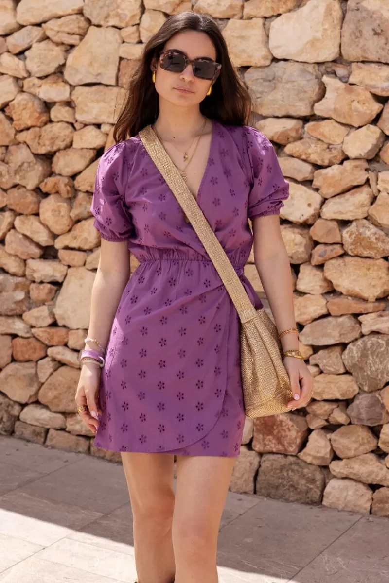 My Jewellery Robe Portefeuille te Avec Broderie Florale