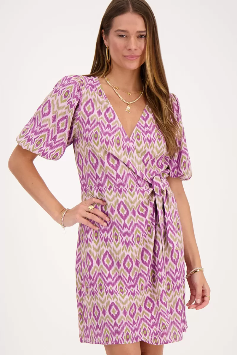 My Jewellery Robe Portefeuille Violette Avec Imprimé Aztèque