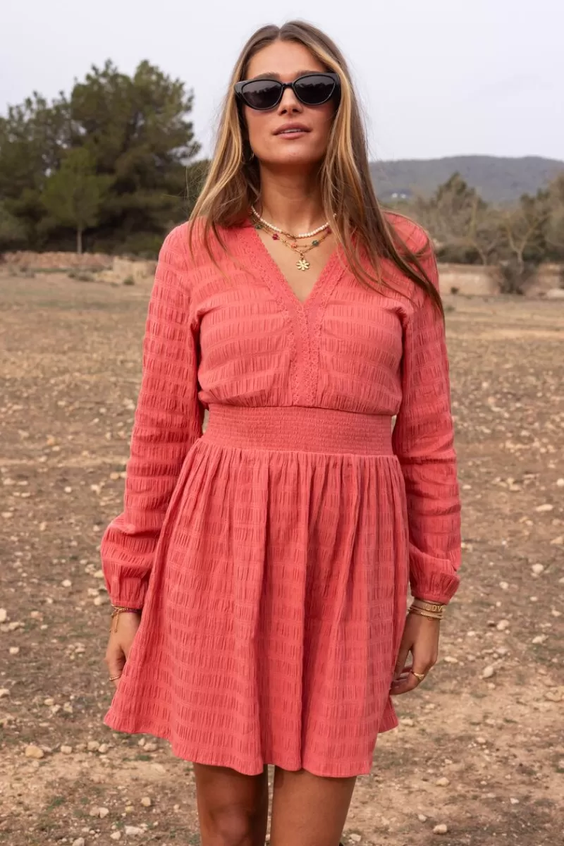 My Jewellery Robe Rose Corail Avec Col En V