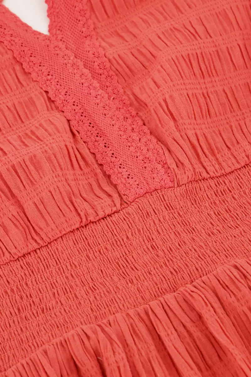 My Jewellery Robe Rose Corail Avec Col En V