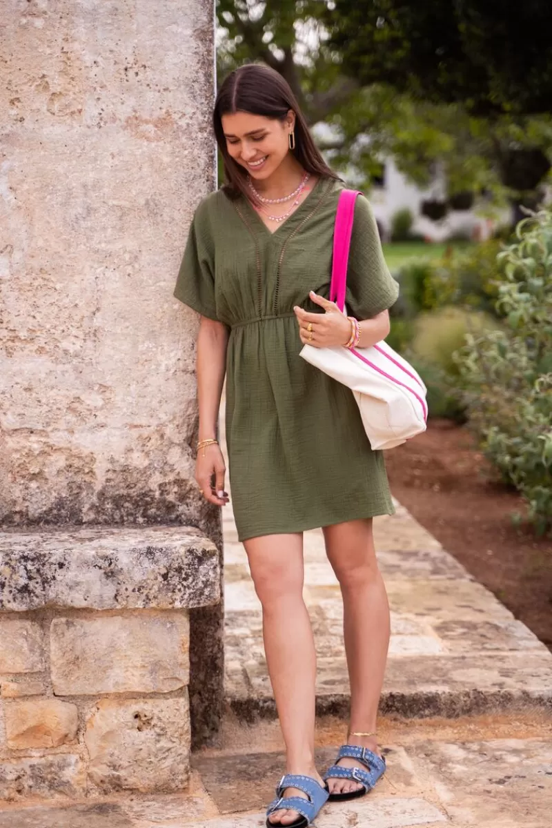 My Jewellery Robe Verte Foncée En Mousseline