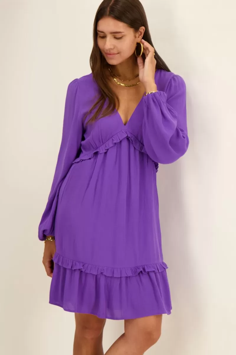My Jewellery Robe Violette à Manches Longues & Dos Nu