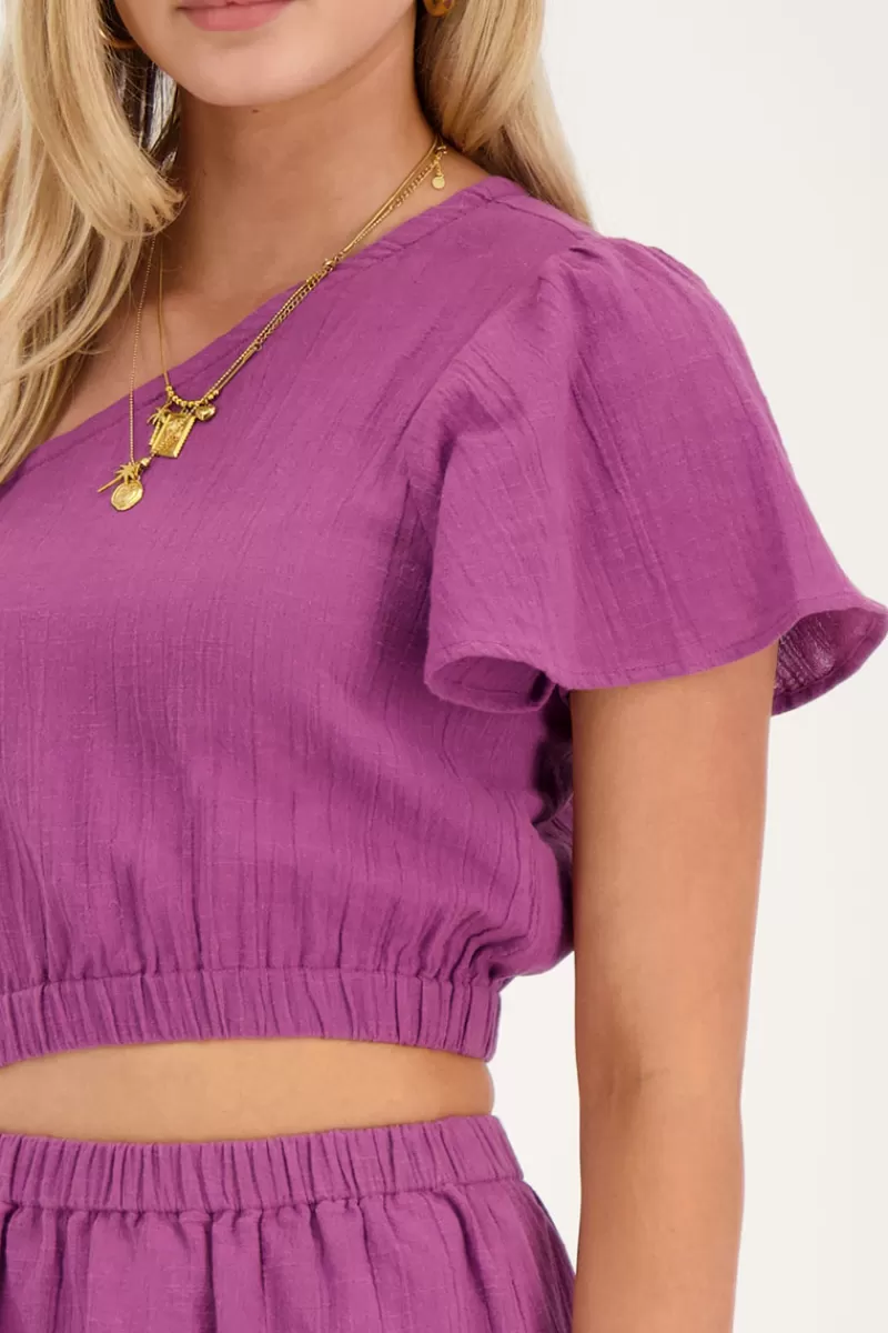 My Jewellery Robe Violette à Une épaule Avec Découpe