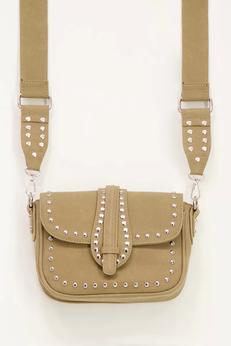 My Jewellery Sac à Bandoulière Beige Avec Clous Argentés