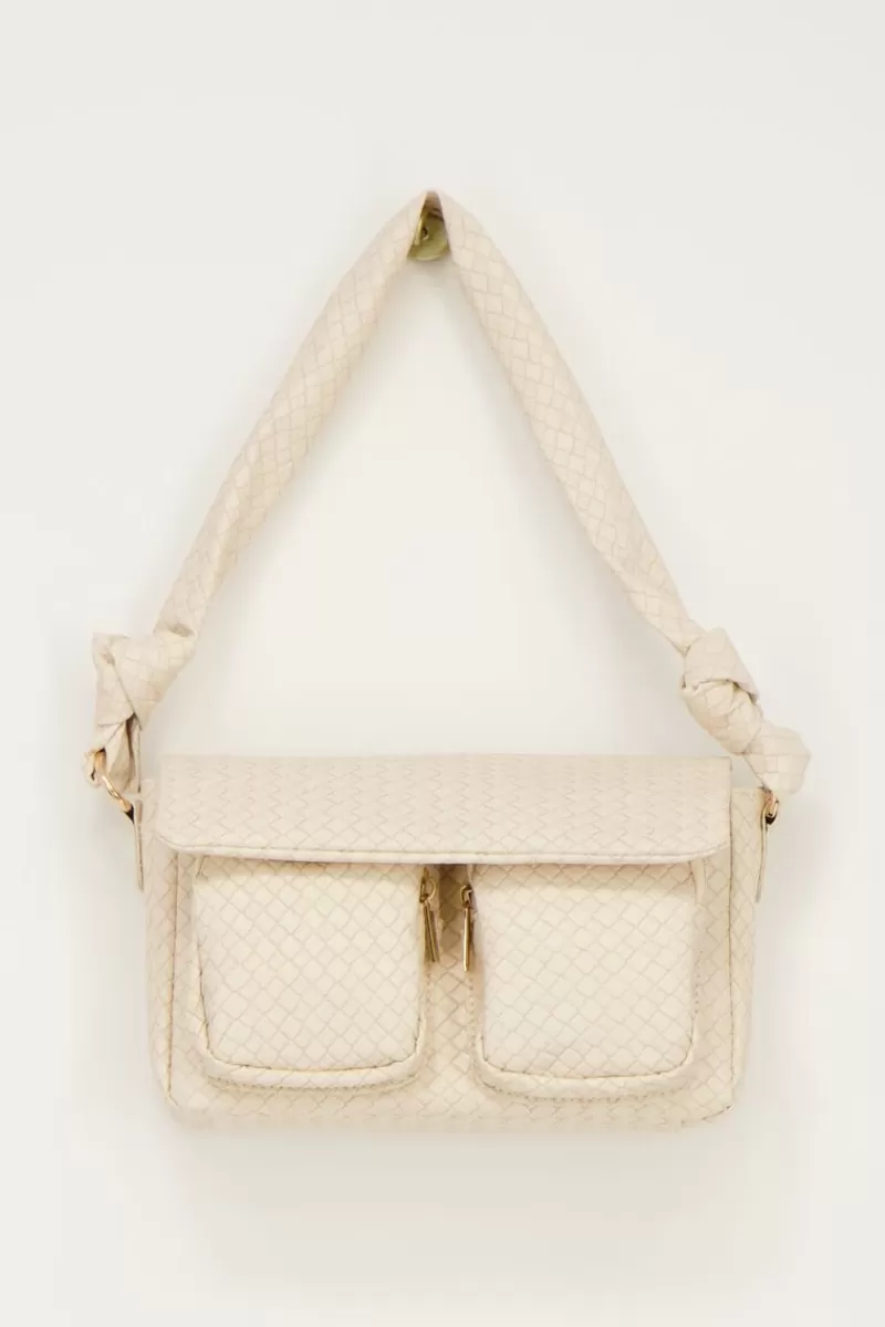 My Jewellery Sac à Bandoulière Beige Texturé Avec Deux Poches