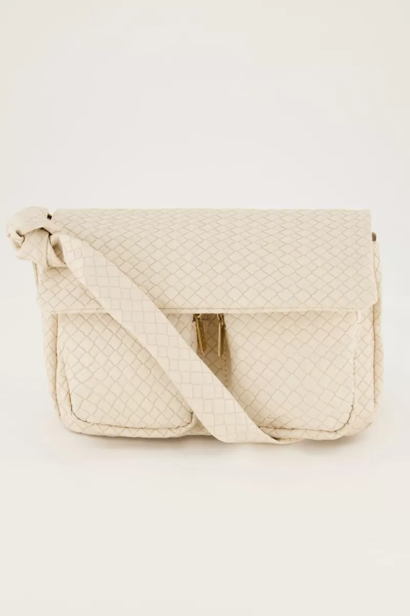 My Jewellery Sac à Bandoulière Beige Texturé Avec Deux Poches