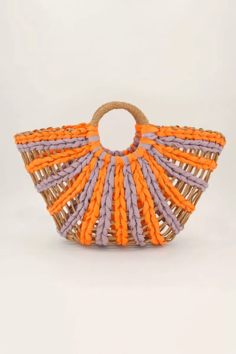 My Jewellery Sac à Main Tressé Orange Et Rose