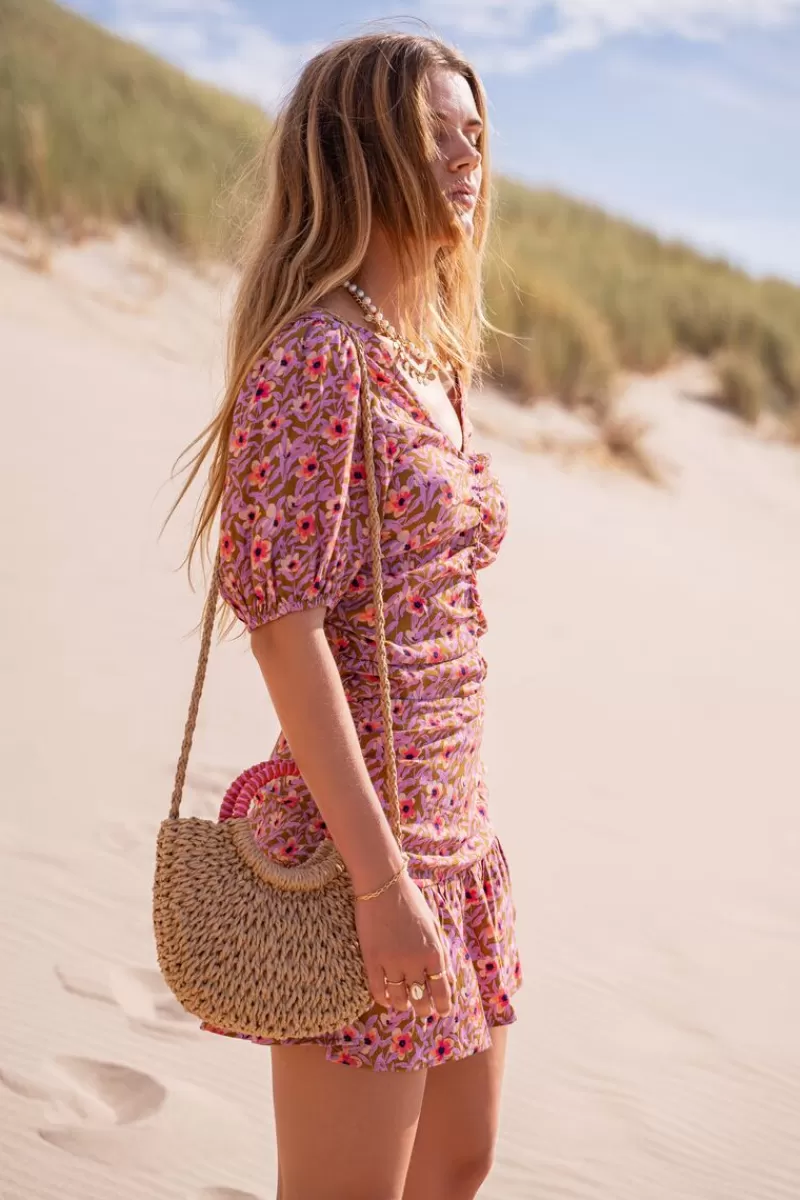 My Jewellery Sac Bandoulière En Paille à Anse Rose