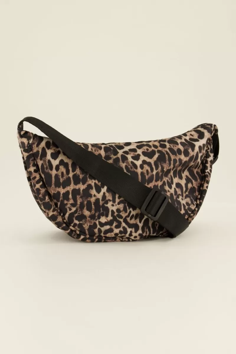 My Jewellery Sac Porté épaule Marron à Imprimé Léopard