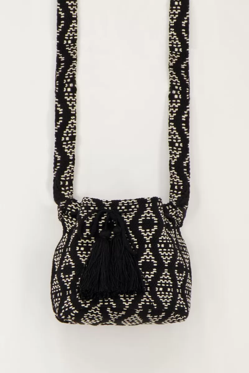 My Jewellery Sac Rond Et Blanc à Bandoulière Avec Imprimé Aztèque