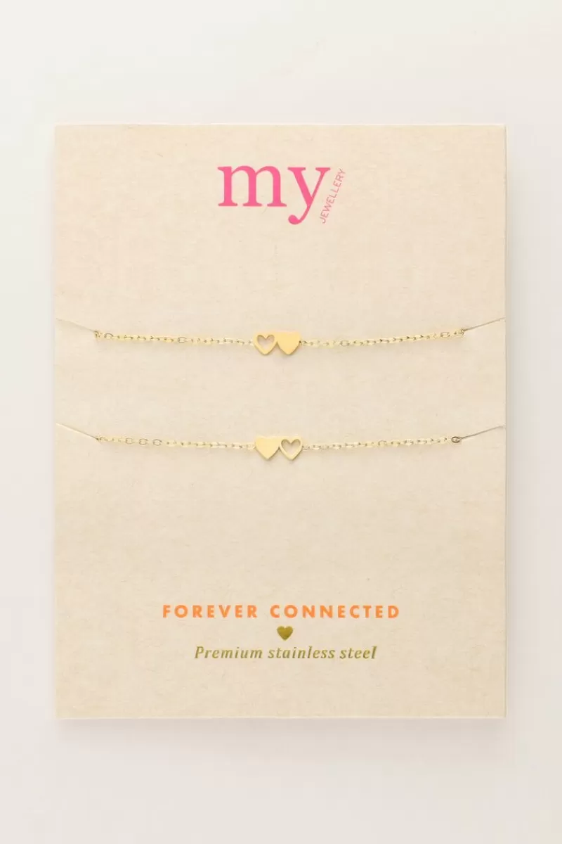 My Jewellery Set De 2 Bracelets à 2 Coeurs