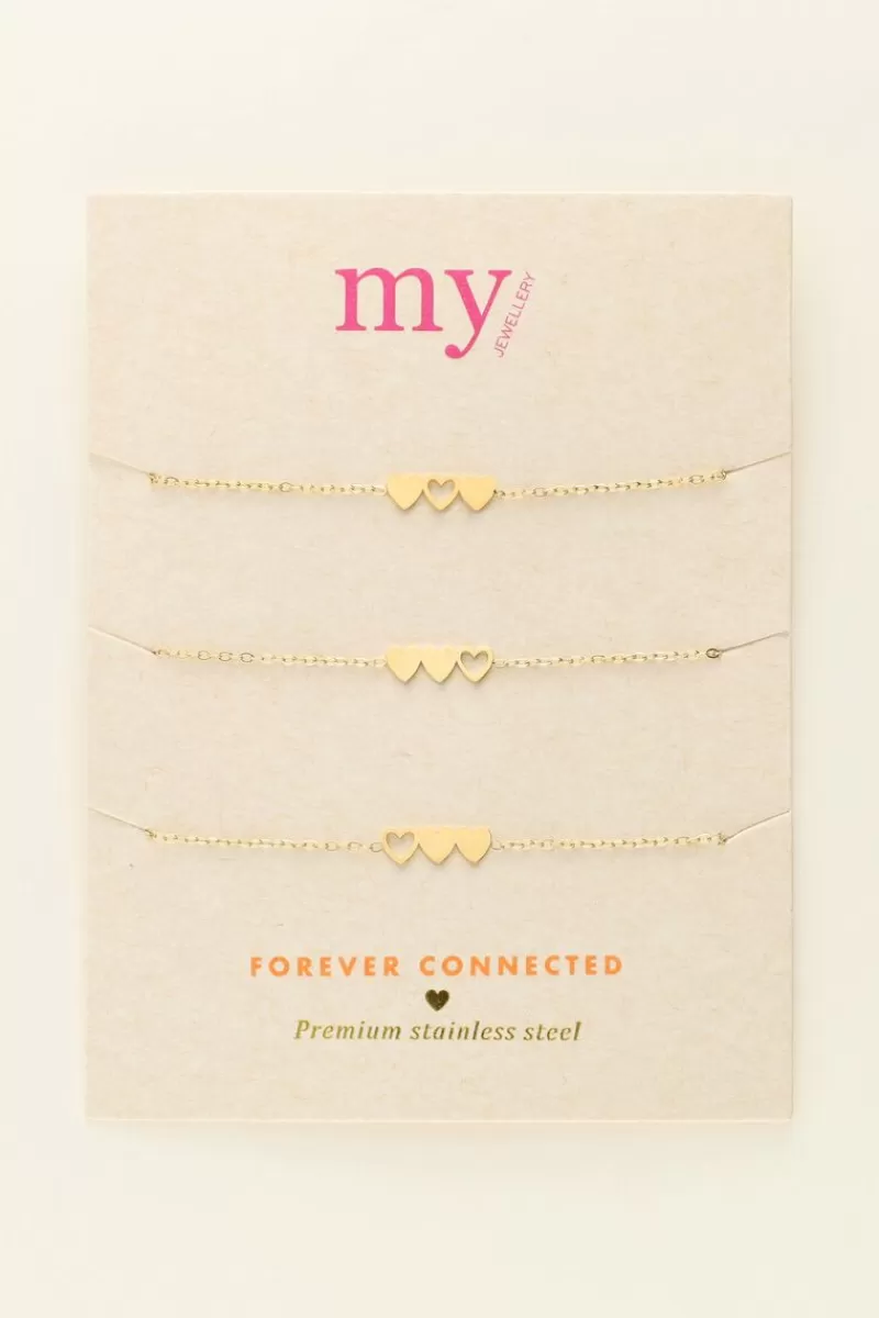 My Jewellery Set De 3 Bracelets à 3 Coeurs