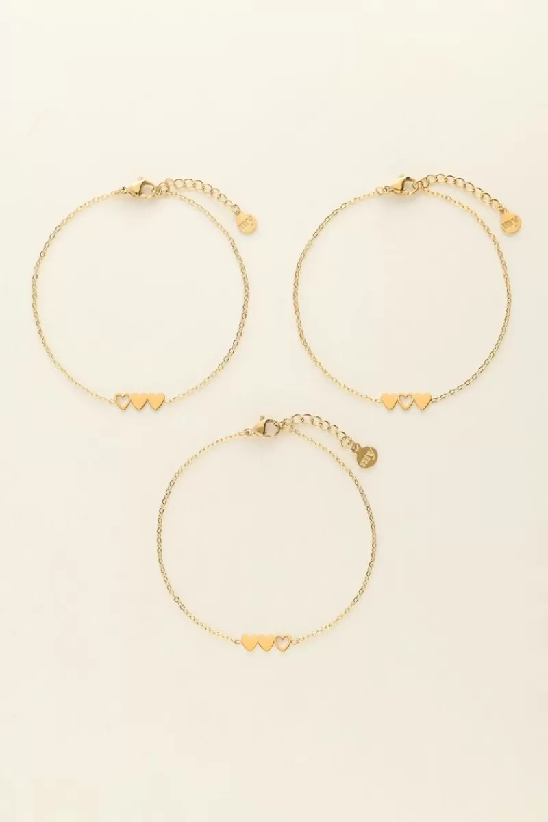 My Jewellery Set De 3 Bracelets à 3 Coeurs