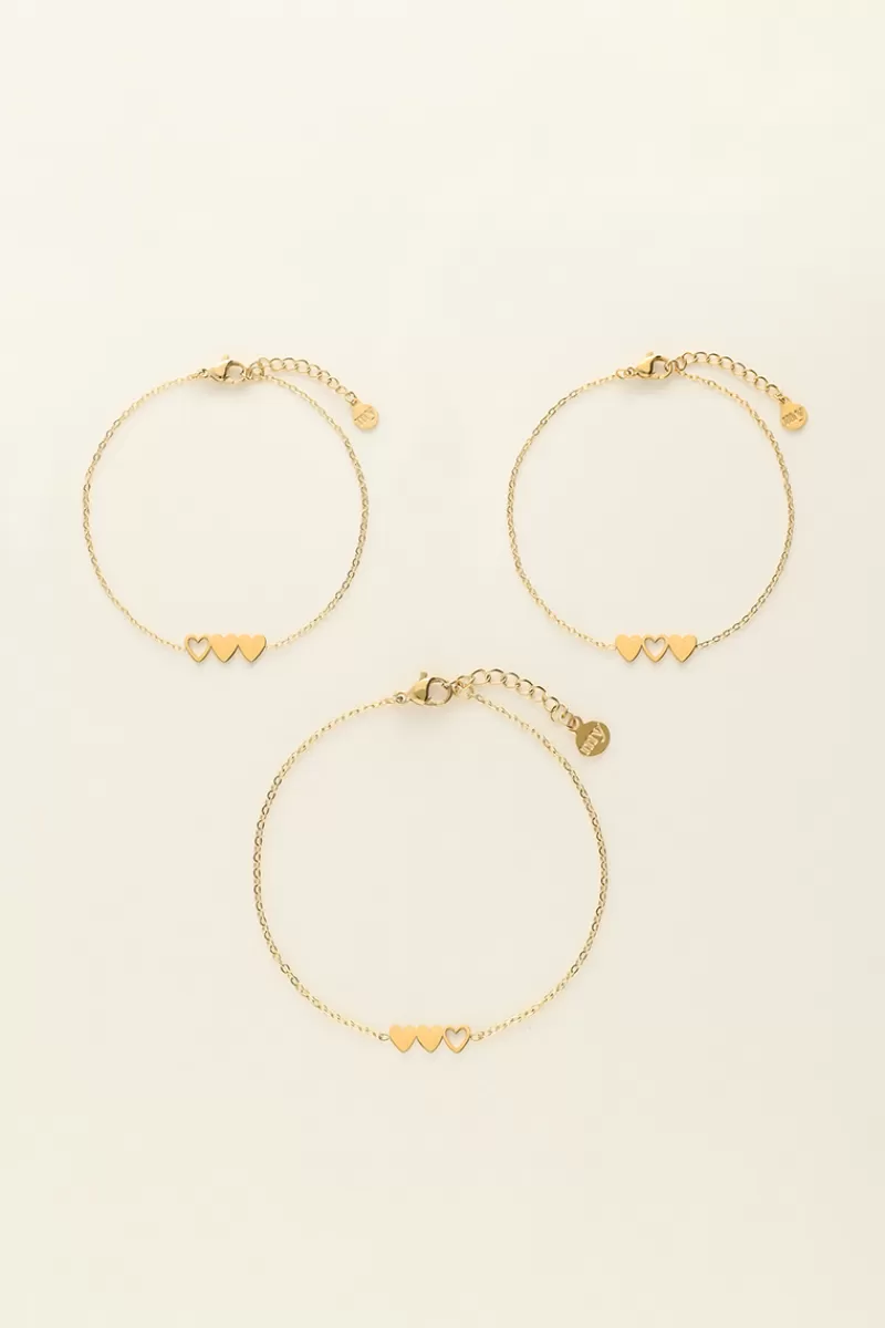 My Jewellery Set De 3 Bracelets Mère-enfants à Coeur