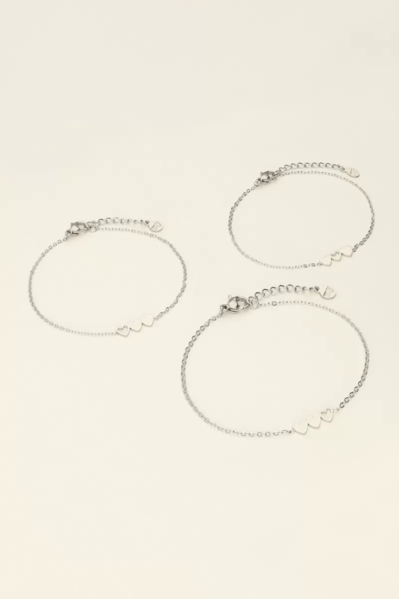My Jewellery Set De 3 Bracelets Mère-enfants à Coeur
