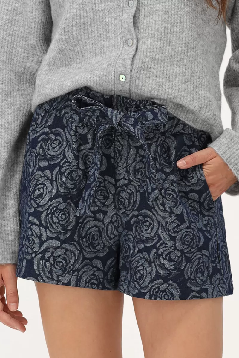 My Jewellery Short En Jean Bleu Avec Des Roses