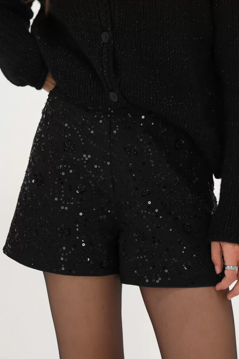 My Jewellery Short Noir Avec Paillettes
