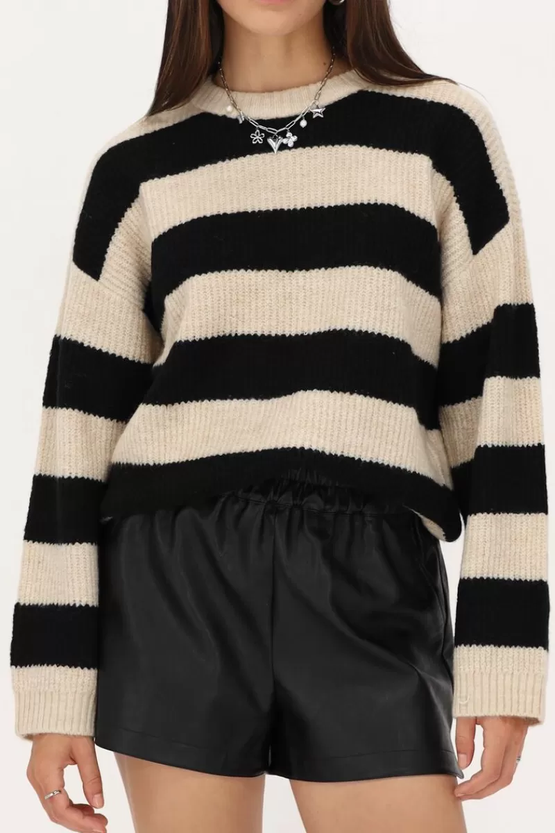 My Jewellery Short Noir En Simili Cuir Avec Bande élastique