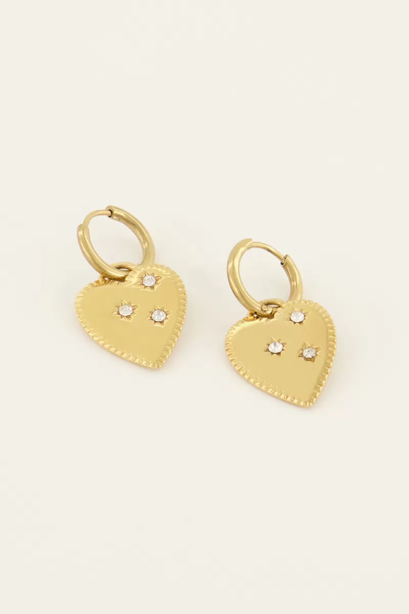 My Jewellery Sunchasers Boucles D’oreilles à Coeur Et Strass