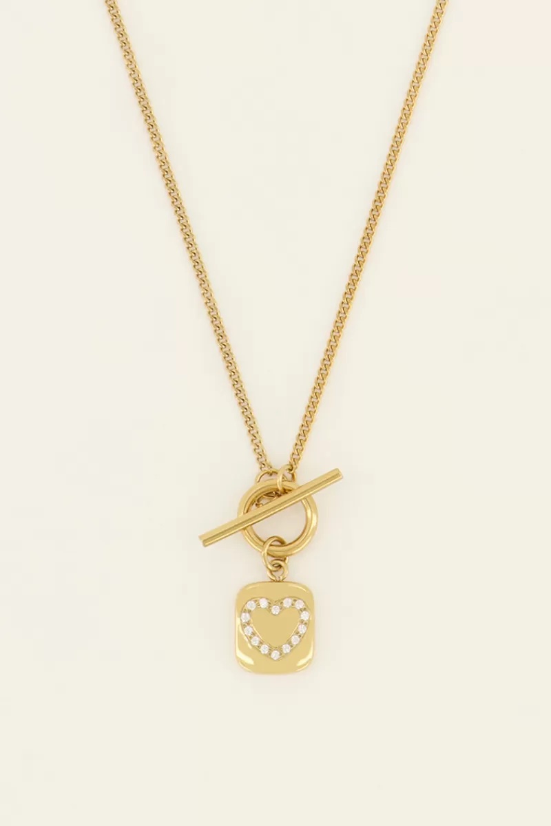 My Jewellery Sunchasers Collier Avec Fermoir Et Cœur En Strass