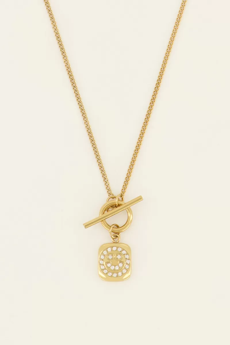 My Jewellery Sunchasers Collier Avec Fermoir Et Smiley En Strass