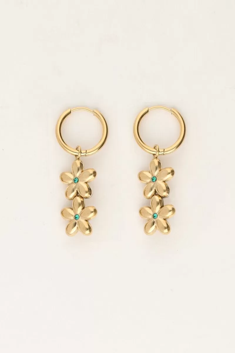 My Jewellery Sunrocks Boucles D'oreilles Avec Doubles Fleurs