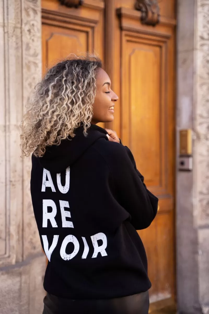 My Jewellery Sweat à Capuche Noir « Au Revoir »