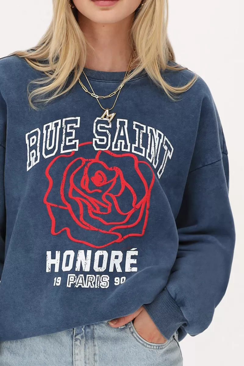 My Jewellery Sweat Bleu Foncé "Rue Saint Honoré"