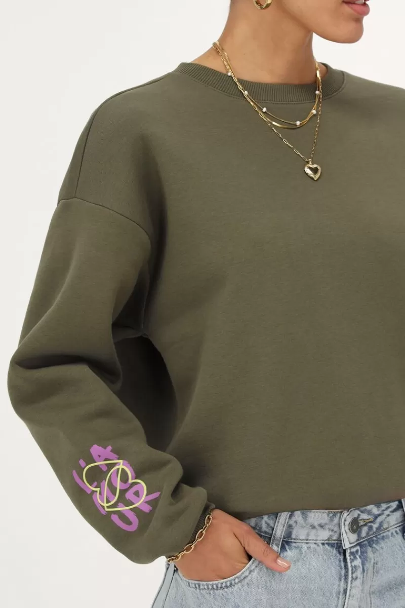 My Jewellery Sweat Graffiti Vert Foncé "L'amour"