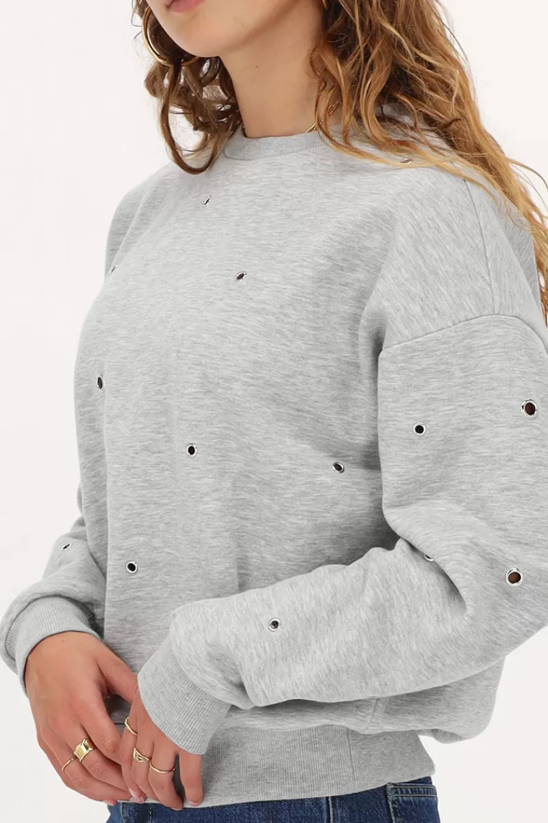 My Jewellery Sweat Gris Clair à Clous