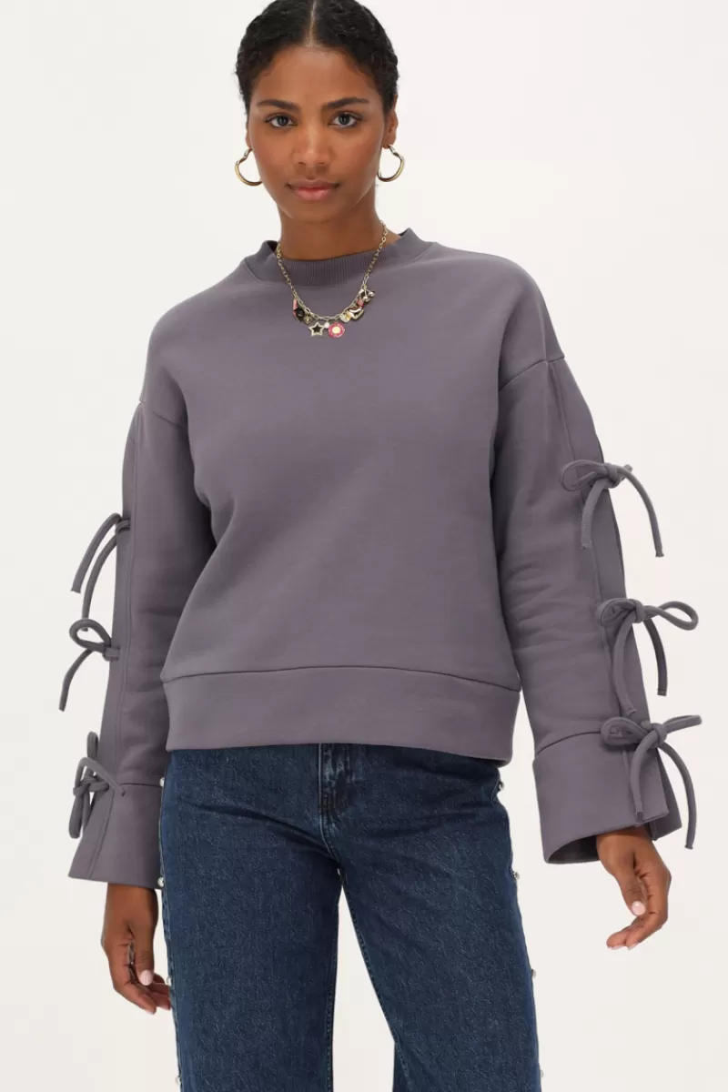 My Jewellery Sweat Gris Foncé Avec Nœuds
