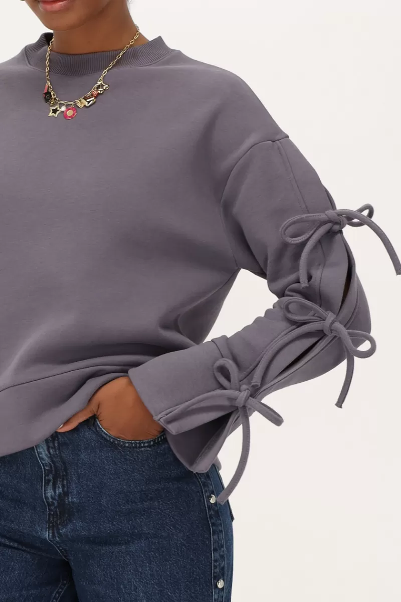 My Jewellery Sweat Gris Foncé Avec Nœuds