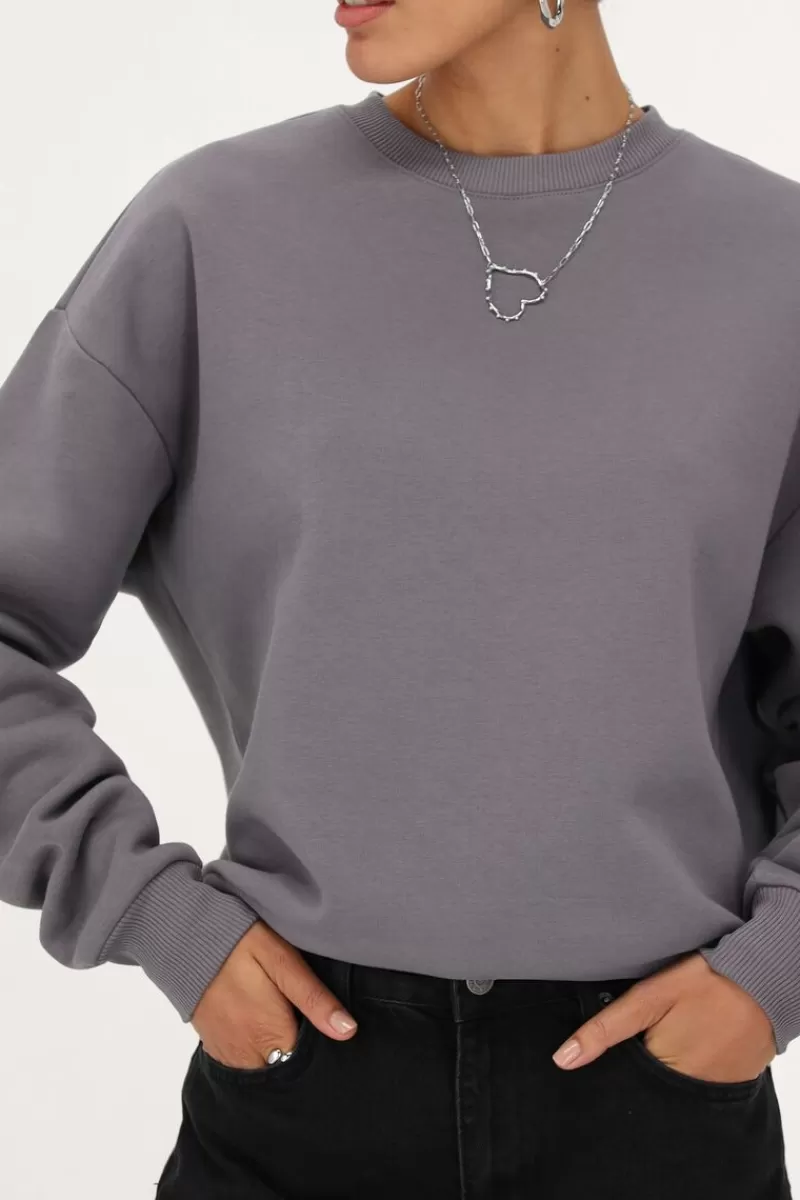 My Jewellery Sweat Gris Foncé "Rue Du Rendez Vous"