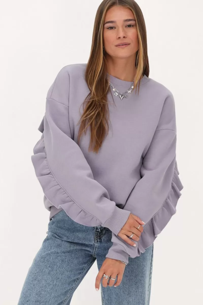 My Jewellery Sweat Lilas Avec Volants Et écusson