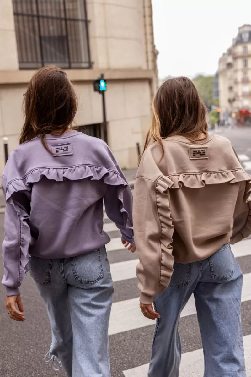 My Jewellery Sweat Lilas Avec Volants Et écusson