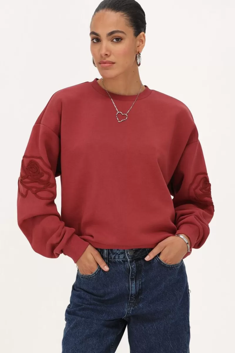 My Jewellery Sweat Rouge Avec Broderie