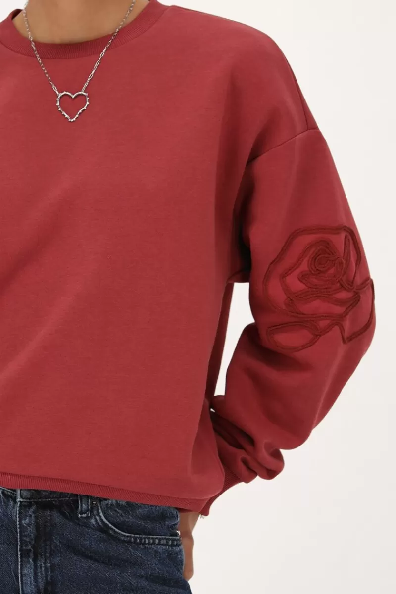 My Jewellery Sweat Rouge Avec Broderie