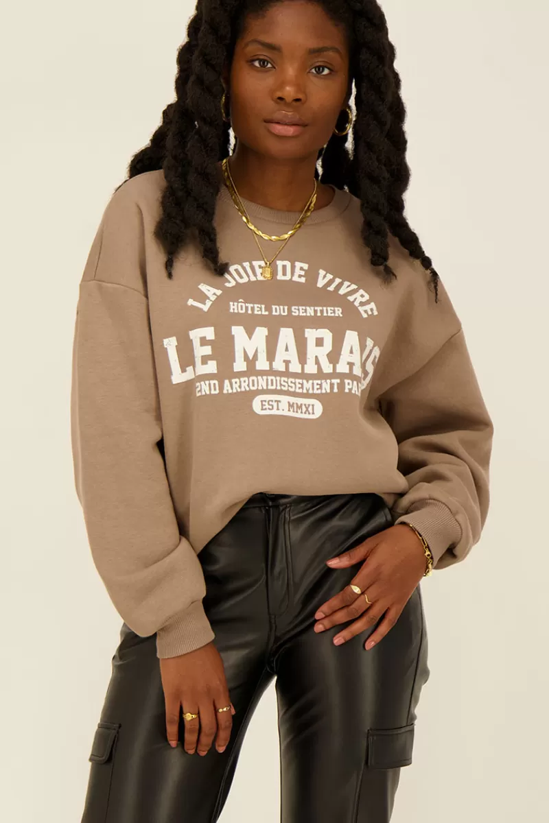 My Jewellery Sweat Taupe "La Joie De Vivre"