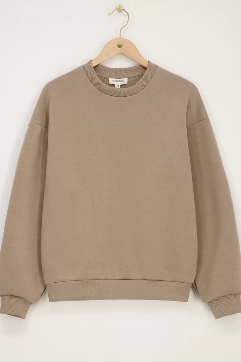 My Jewellery Sweat Taupe "Éternellement Femme"