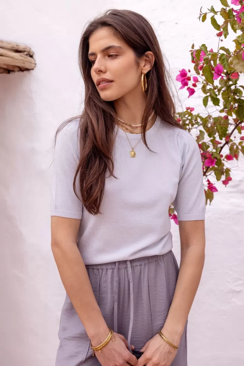 My Jewellery Top à Manches Courtes En Lurex