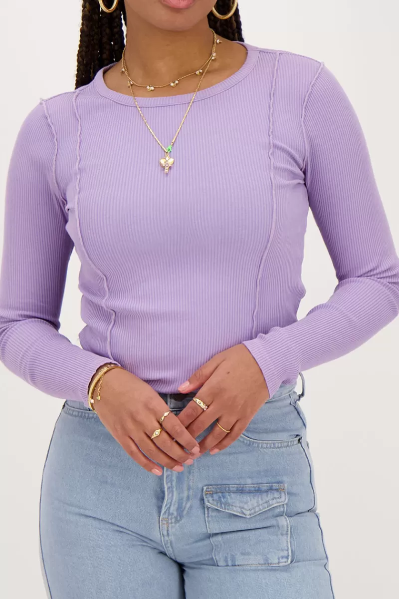 My Jewellery Top Lilas Côtelé