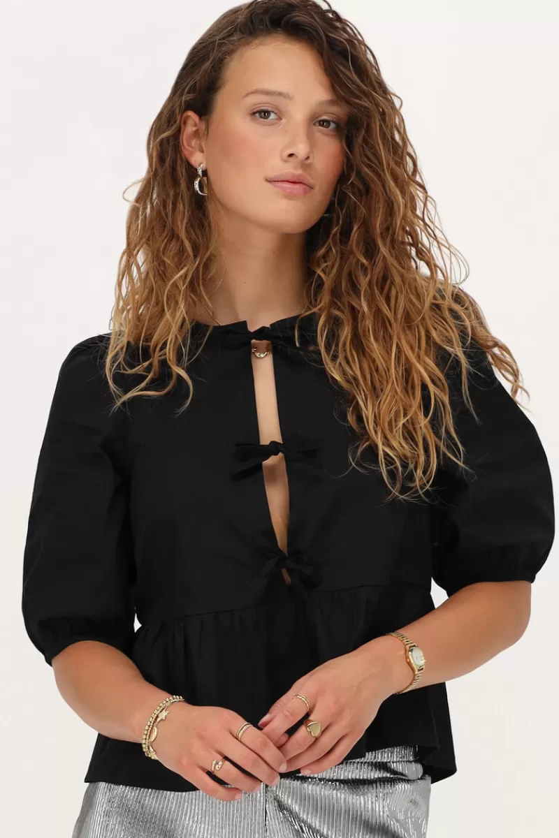 My Jewellery Top à Nœuds Et Manches Bouffantes