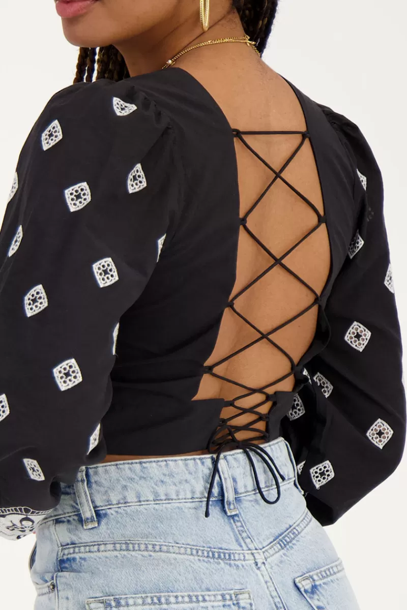 My Jewellery Top Avec Dos Noué Et Broderie