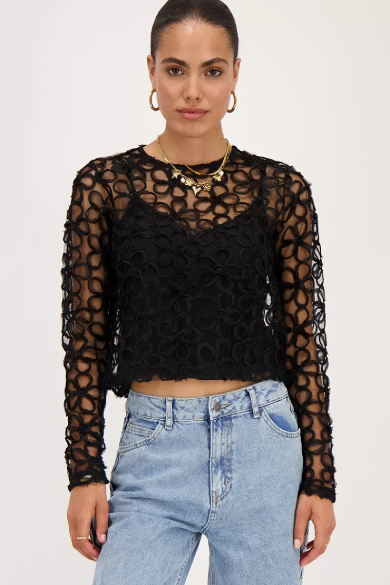 My Jewellery Top En Maille Avec Fleurs